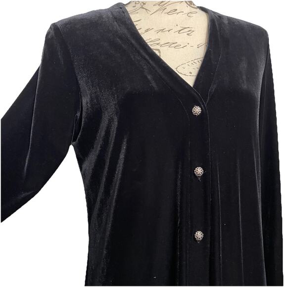 VTG Ronni Nicole Ouida Velvet Dress Size 6 Black Maxi Goth Y2K Boho Witchy 90s - Picture 6 of 8